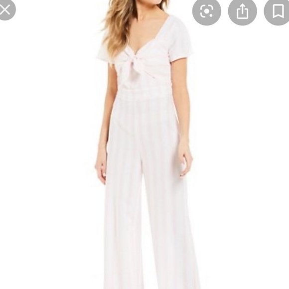pink and white striped jumpsuit
